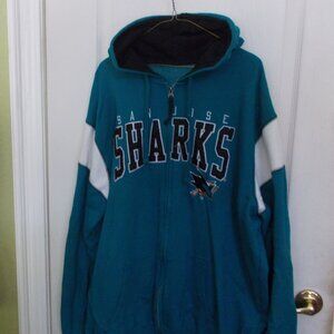 3Four San Jose Sharks Teal Full Zip Hooded Sweatshirt XXL